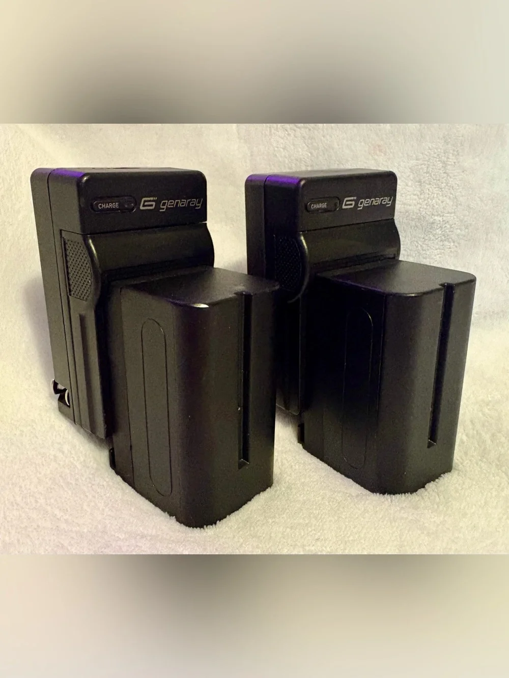 Genaray Rechargeable Video Camera Charger & Batteries (Pair)